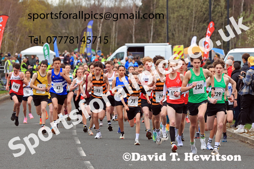 Boys and Girls Under-16s, 2026 Elswick Harriers Good Friday Road Relays and Young Athletes, Newburn,  Newcastle upon Tyne. Photo: David T. Hewitson/Sports for All Pics